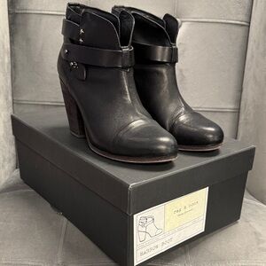 Rag & Bone Black Leather Ankle Booties